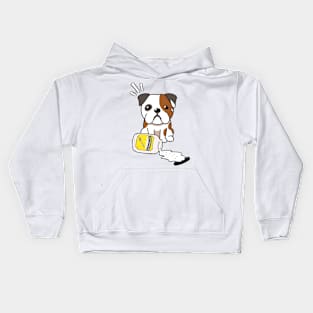 Cute English Bulldog spilled mayonnaise Kids Hoodie